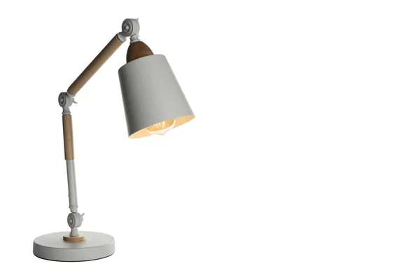 Stilvolle Moderne Schreibtischlampe Isoliert Auf Weiß — Stockfoto