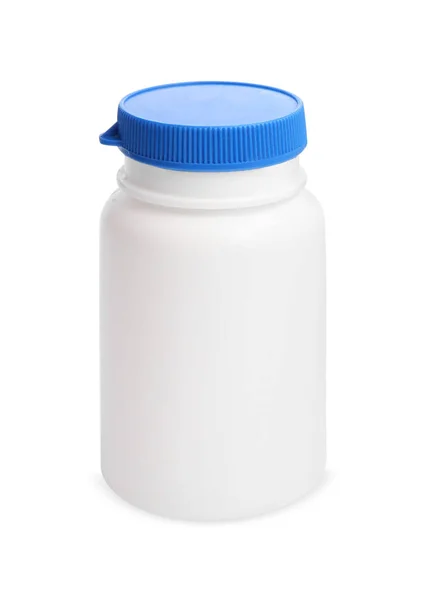 Κλειστό Πλαστικό Μπουκάλι Φάρμακο Απομονώνονται Λευκό Φάρμακα — Φωτογραφία Αρχείου