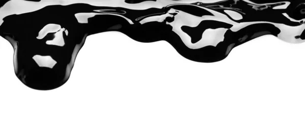 Blot Fekete Fényes Festék Fehér Háttér — Stock Fotó