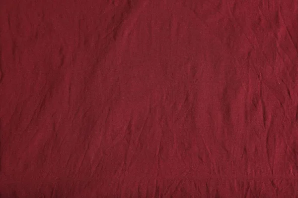 Arkaplan Olarak Buruşmuş Koyu Kırmızı Kumaş Üst Görünüm — Stok fotoğraf
