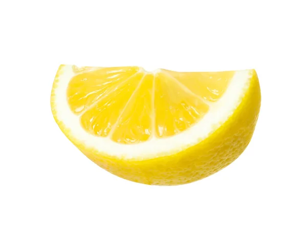 Taze Limon Dilimi Beyaza Izole Edilmiş — Stok fotoğraf
