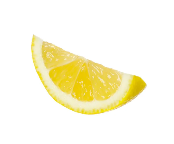 Fresh Ripe Lemon Piece Isolated White — Stock Photo, Image