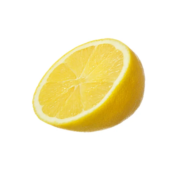Fresh Ripe Lemon Half Isolated White — Stock Photo, Image