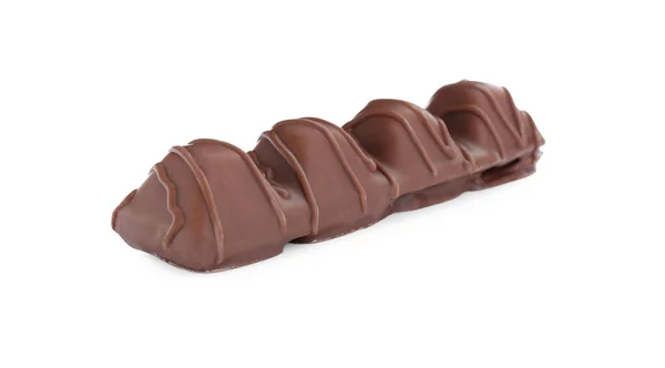 Jedna Chutná Čokoládová Tyčinka Izolovaná Bílé — Stock fotografie
