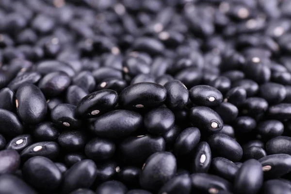 Many Raw Black Beans Background Closeup — Stock Photo, Image