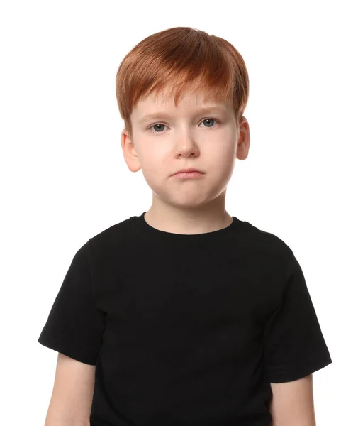 Μικρό Αγόρι Λευκό Φόντο Παιδικός Εκφοβισμός — Φωτογραφία Αρχείου