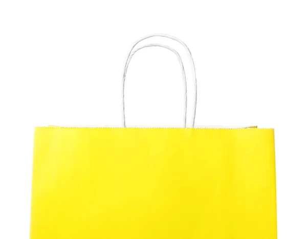 白色背景的黄色礼品袋 — 图库照片