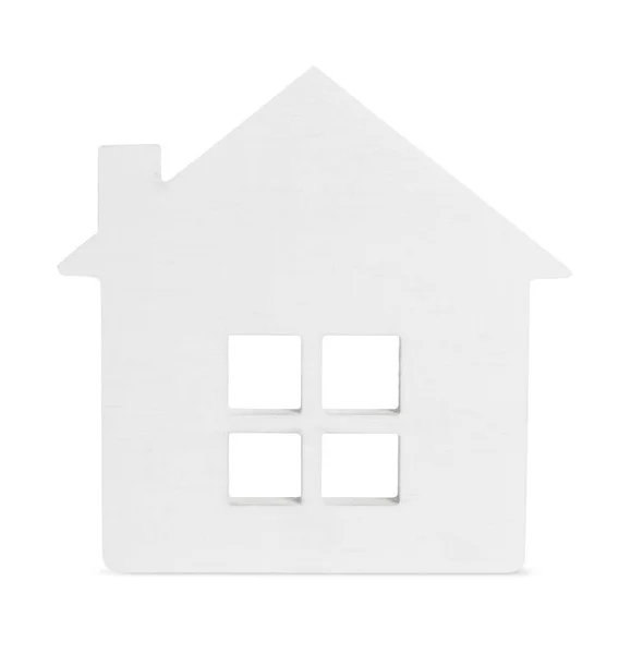 Model Domu Odizolowany Biało Koncepcja Oszczędzania Pieniędzy — Zdjęcie stockowe