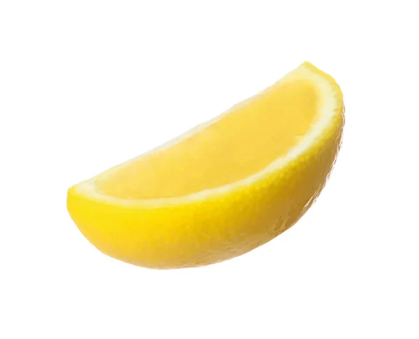 Čerstvé Zralé Plátky Citronu Izolované Bílém — Stock fotografie
