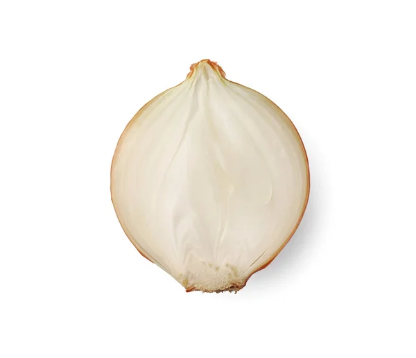 Taze Soğanın Yarısı Beyaza Izole Edilmiş — Stok fotoğraf