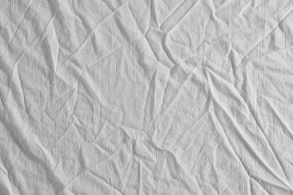 Arkaplan Olarak Buruşmuş Beyaz Kumaş Üst Görünüm — Stok fotoğraf