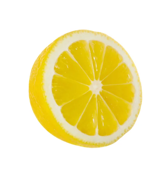 Свіжа Стигла Лимонна Половина Ізольована Білому — стокове фото