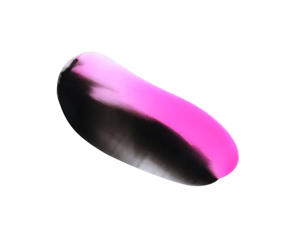 Образцы Розовой Черной Красок Белом Фоне Вид Сверху — стоковое фото