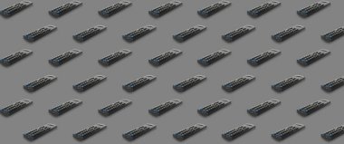 Gri arkaplanda uzaktan kumanda deseni. Kolaj tasarımı