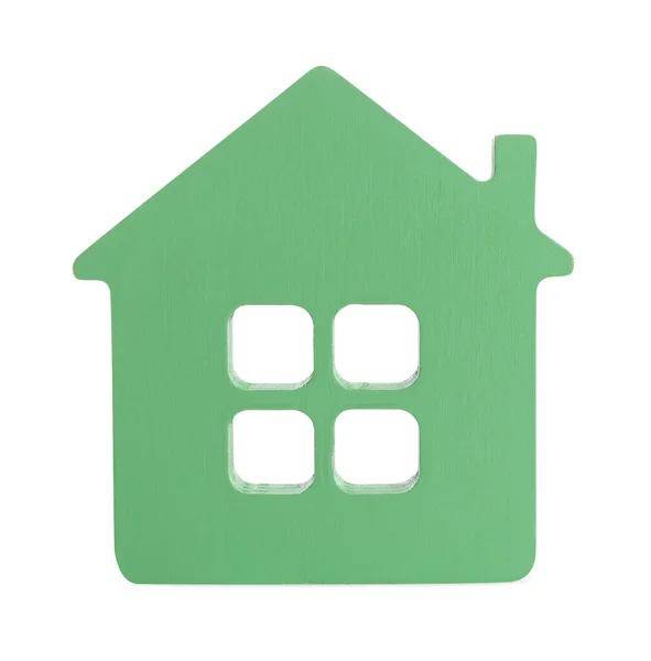 Світло Зелений Будинок Моделі Ізольовані Білому Концепція Збереження Грошей — стокове фото