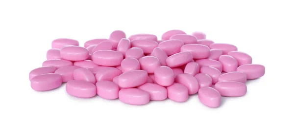 Lekkere Roze Toque Snoepjes Witte Achtergrond — Stockfoto