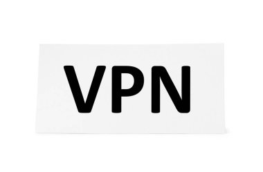 VPN (Sanal Özel Ağ) kısaltmalı kağıt sayfası beyaza izole edildi