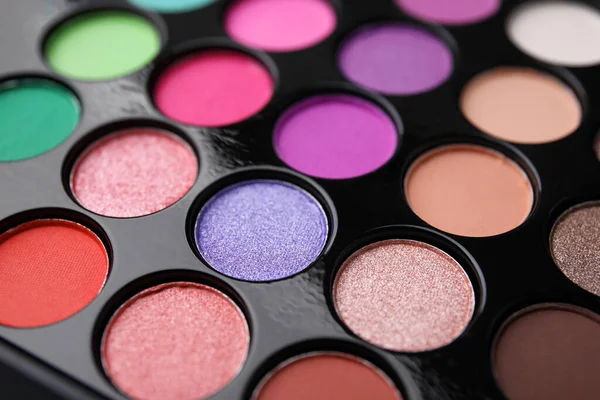 Beautiful Eyeshadow Palette Background Closeup Professional Cosmetic Product — Stok fotoğraf
