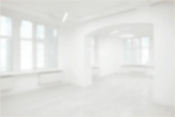 Leerer Raum Mit Weißen Wänden Und Großen Fenstern Verschwommene Sicht — Stockfoto