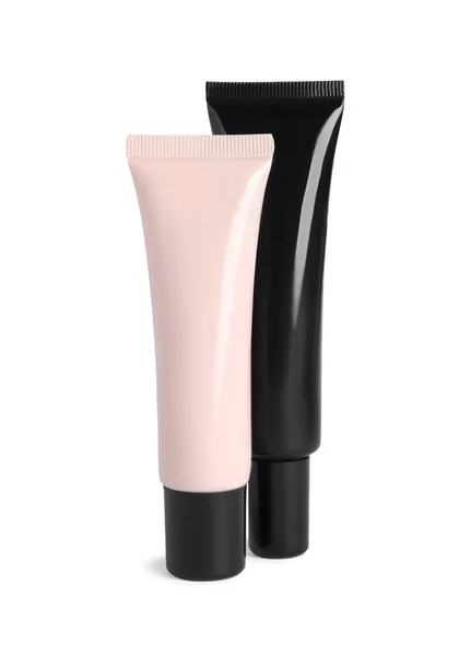Tubes of skin foundation on white background. Makeup product