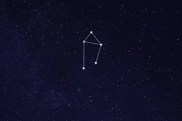 天秤座 暗い夜空に棒の図パターン — ストック写真