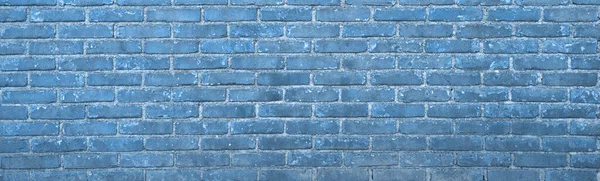 Texture Steel Blue Color Brick Wall Background Banner Design — Stock Photo, Image