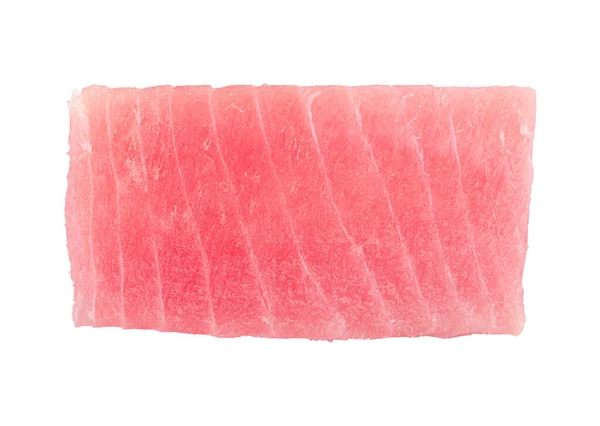 Sabroso Sashimi Pedazo Atún Crudo Fresco Aislado Blanco Vista Superior —  Fotos de Stock