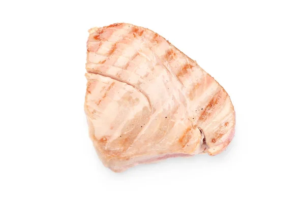 Steak Tuna Panggang Lezat Diisolasi Pada Putih Top View — Stok Foto