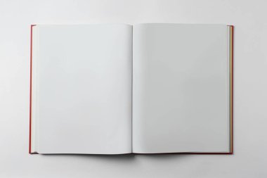 Beyaz arkaplan, üst görünüm üzerine kitabı aç