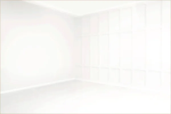 Prázdný Interiér Pokoje Bílými Stěnami Podlahou Rozmazaný Výhled — Stock fotografie