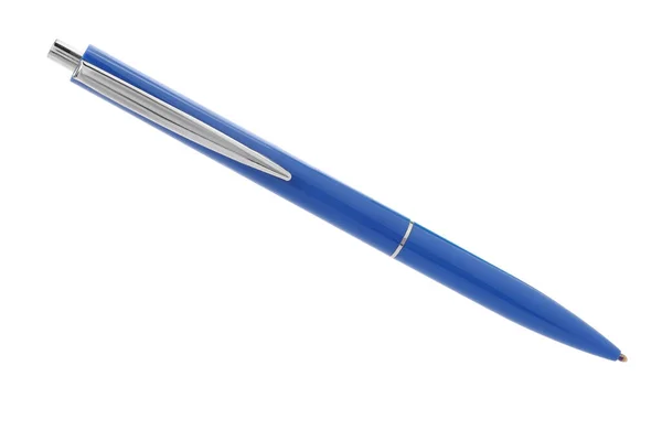 白に隔離された新しいスタイリッシュな青いペン — ストック写真