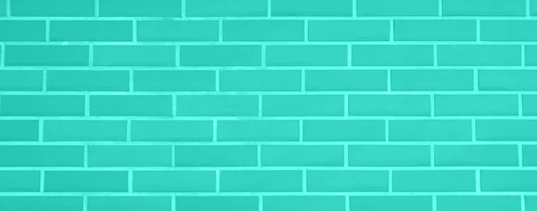 Texture Turquoise Brick Wall Background Banner Design — Stock Photo, Image