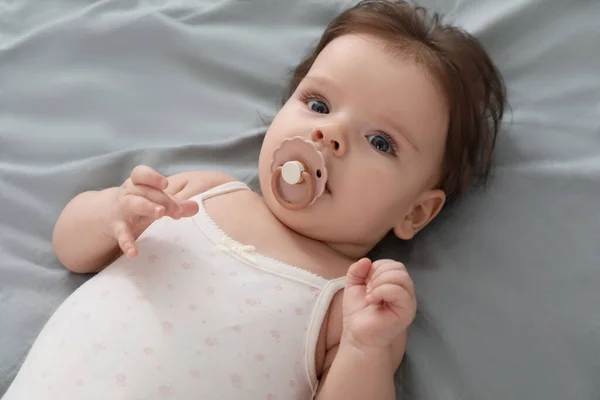 Cute Little Baby Pacifier Bed — Stock Photo, Image