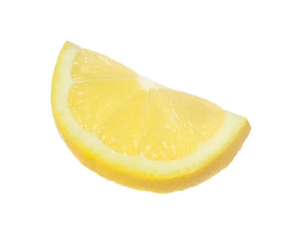 Färsk Mogen Citronskiva Isolerad Vit — Stockfoto
