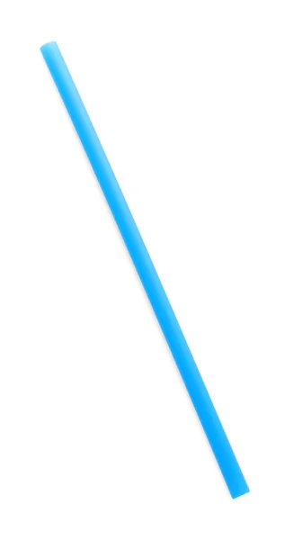 Lichtblauwe Plastic Cocktailtube Geïsoleerd Wit — Stockfoto