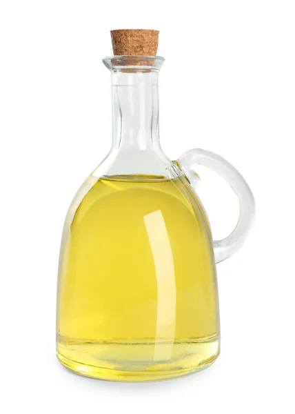 Glass Jug Cooking Oil Isolated White —  Fotos de Stock