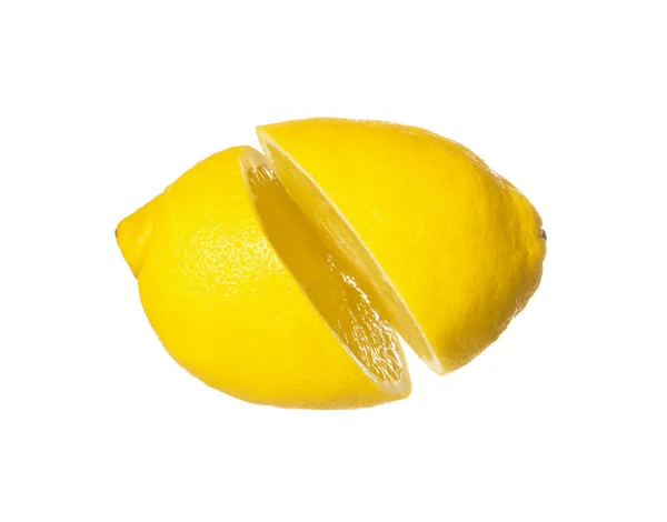 Свіжий Стиглий Нарізаний Лимон Білому Тлі — стокове фото