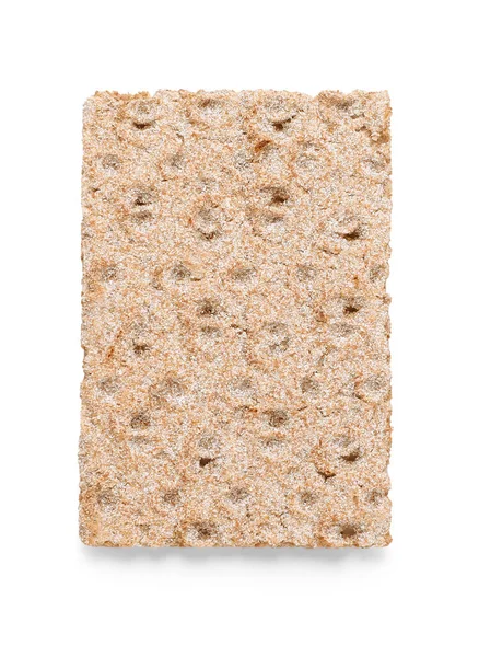 Jeden Chutný Křupavý Chléb Bílém Pozadí Horní Pohled — Stock fotografie