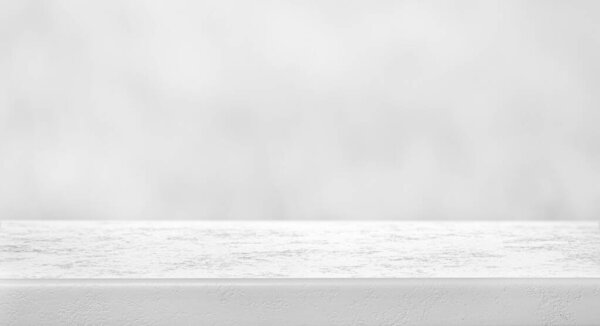 Empty white stone surface against light background, banner. Space for design