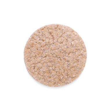 Beyaz arka planda taze çıtır çıtır ekmek, üst görünüm