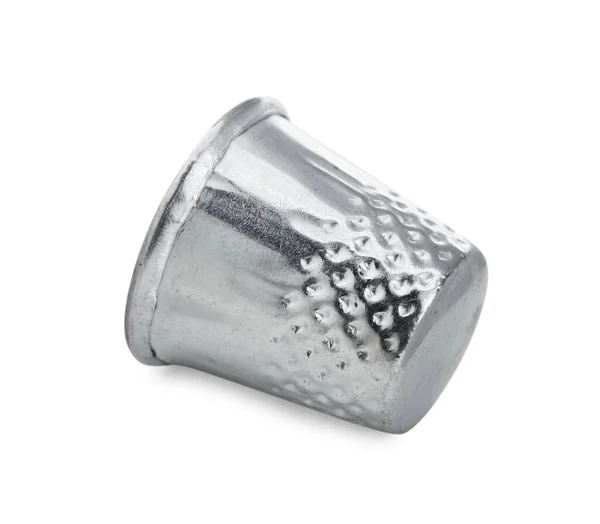 stock image Silver metal sewing thimble isolated on white