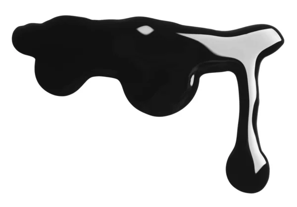 Черная Глянцевая Краска Белом Фоне Вид Сверху — стоковое фото