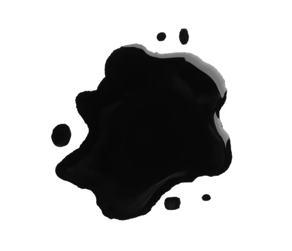 Mnóstwo Czarnej Farby Białym Tle Widok Góry — Zdjęcie stockowe