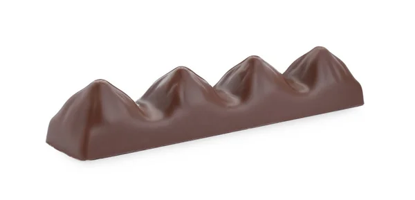 Doce Saborosa Barra Chocolate Isolado Branco — Fotografia de Stock