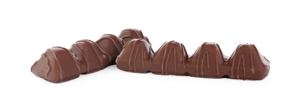Два Вкусных Шоколадных Батончика Белом — стоковое фото