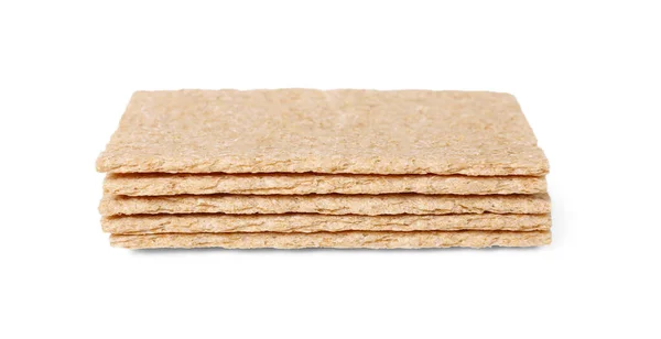 白い背景に新鮮なカリカリのライ麦のパンのスタック — ストック写真