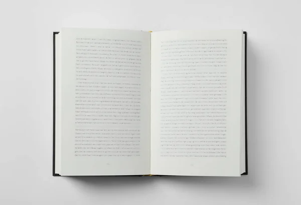 Buch Aufschlagen Auf Weißem Hintergrund Draufsicht — Stockfoto