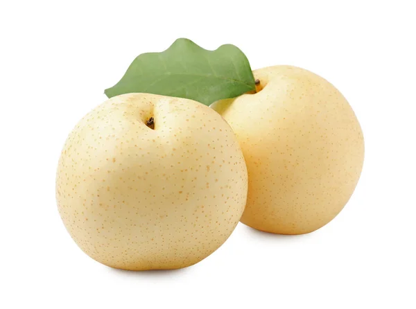 Lahodné Čerstvé Jablečné Hrušky Izolované Bílé — Stock fotografie