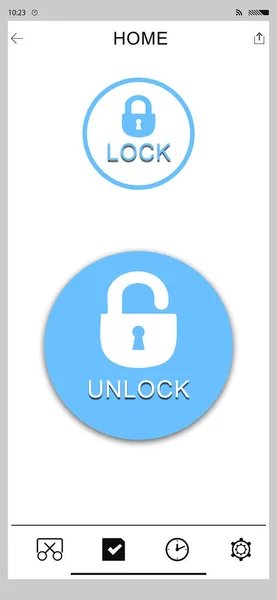 Blocking Function Mobile Phone Closed Open Padlocks Illustration Words White — Stock Photo, Image