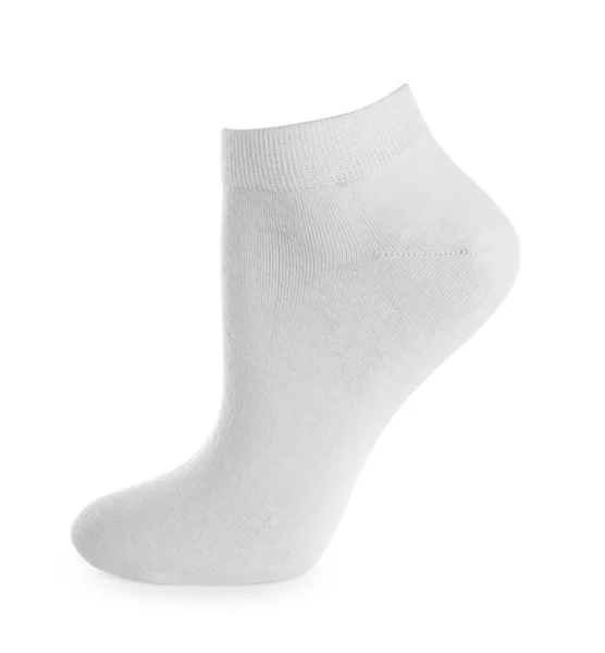 Eine Stylische Saubere Socke Isoliert Auf Weiß — Stockfoto